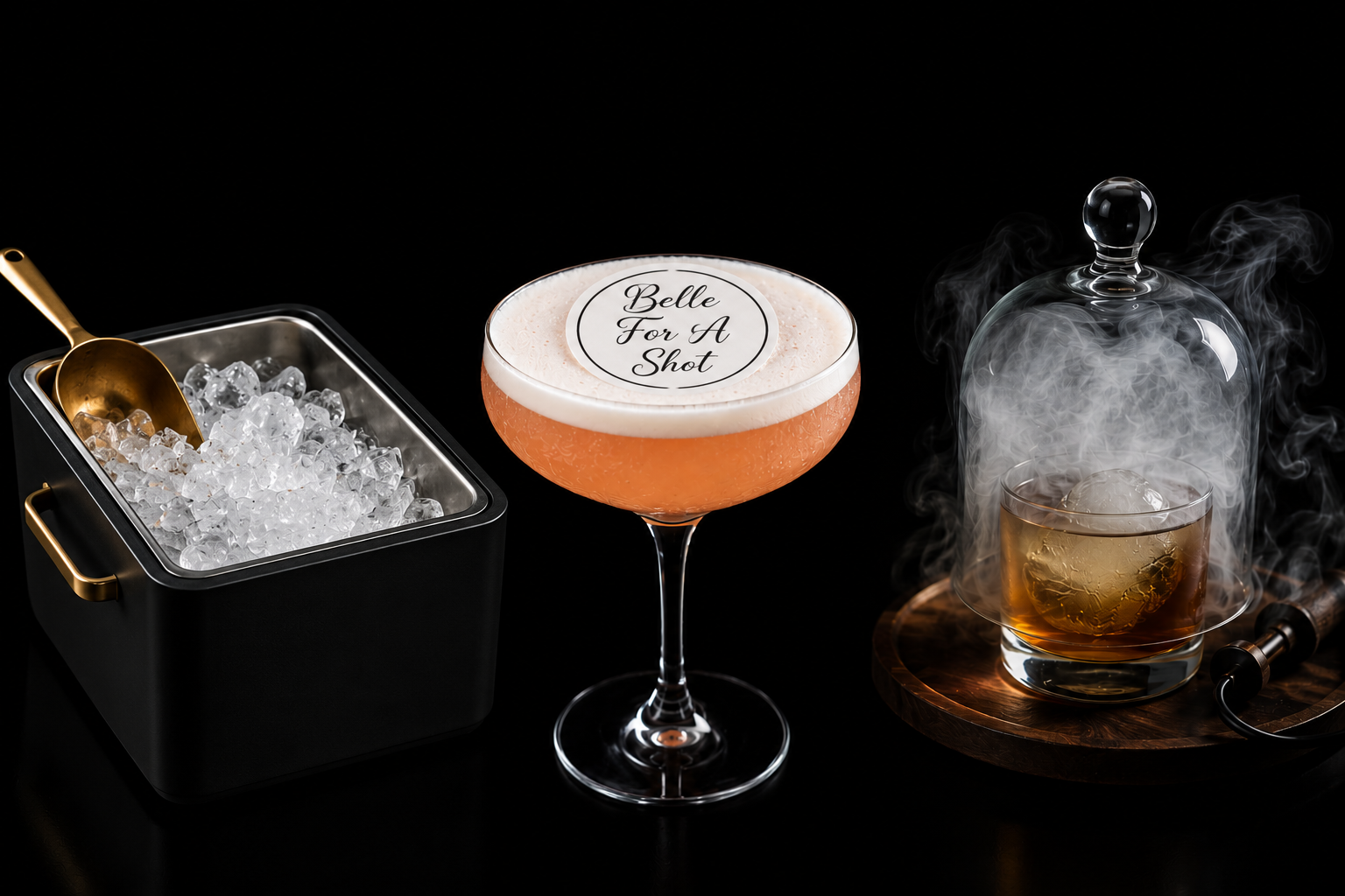 À la carte bartending add-ons including edible cocktail toppers, smoked cocktails, and extra service hours